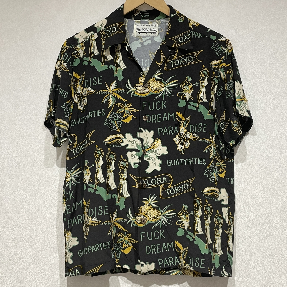 ワコマリアのブラック グリーン Fuck Dream Paradise Aloha Shirtの買取実績です。