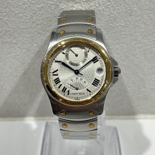 カルティエを浜松入野で買取。150周年記念モデル、サントスロンドGMTの自動巻き時計、W20038R3を買取ました。状態は若干の使用感がある中古品です。
