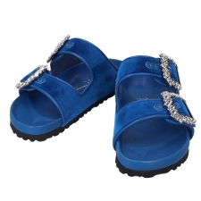 マノロブラニク 1022960 ブルー for BIRKENSTOCK アリゾナ クリスタルバックル フラットサンダル 買取実績です。