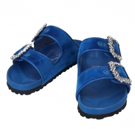 マノロブラニクの1022960 ブルー for BIRKENSTOCK アリゾナ クリスタルバックル フラットサンダルの買取実績です。