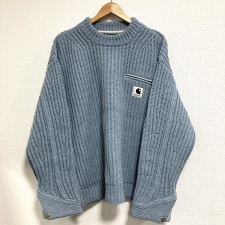 サカイ ×Carhartt WIP 23-03112M 23AW ブルー ニットプルオーバーデトロイト セーター  買取実績です。